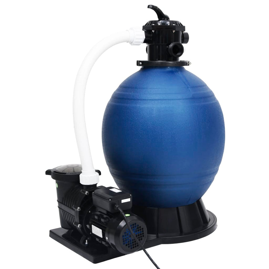 Filtru Cu Nisip Supapă Cu 7 Căi Pompă De 1000 W Albastru/Negru