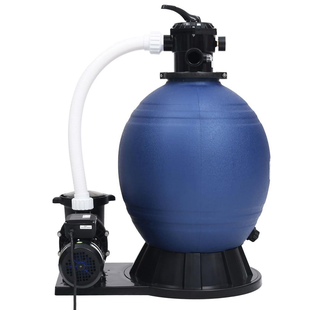 Filtru Cu Nisip Supapă Cu 7 Căi Pompă De 1000 W Albastru/Negru