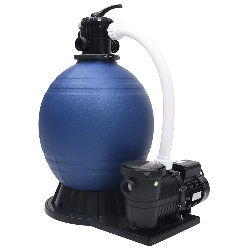 Filtru Cu Nisip Supapă Cu 7 Căi Pompă De 1000 W Albastru/Negru