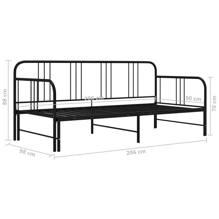 Cadru Pat Canapea Extensibilă, , 90 X 200 Cm, Metal