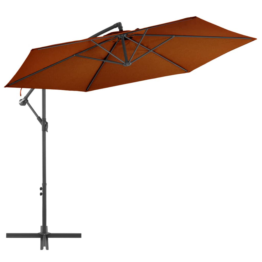 Umbrelă În Consolă, Stâlp Din Aluminiu, Cărămiziu, 300 Cm