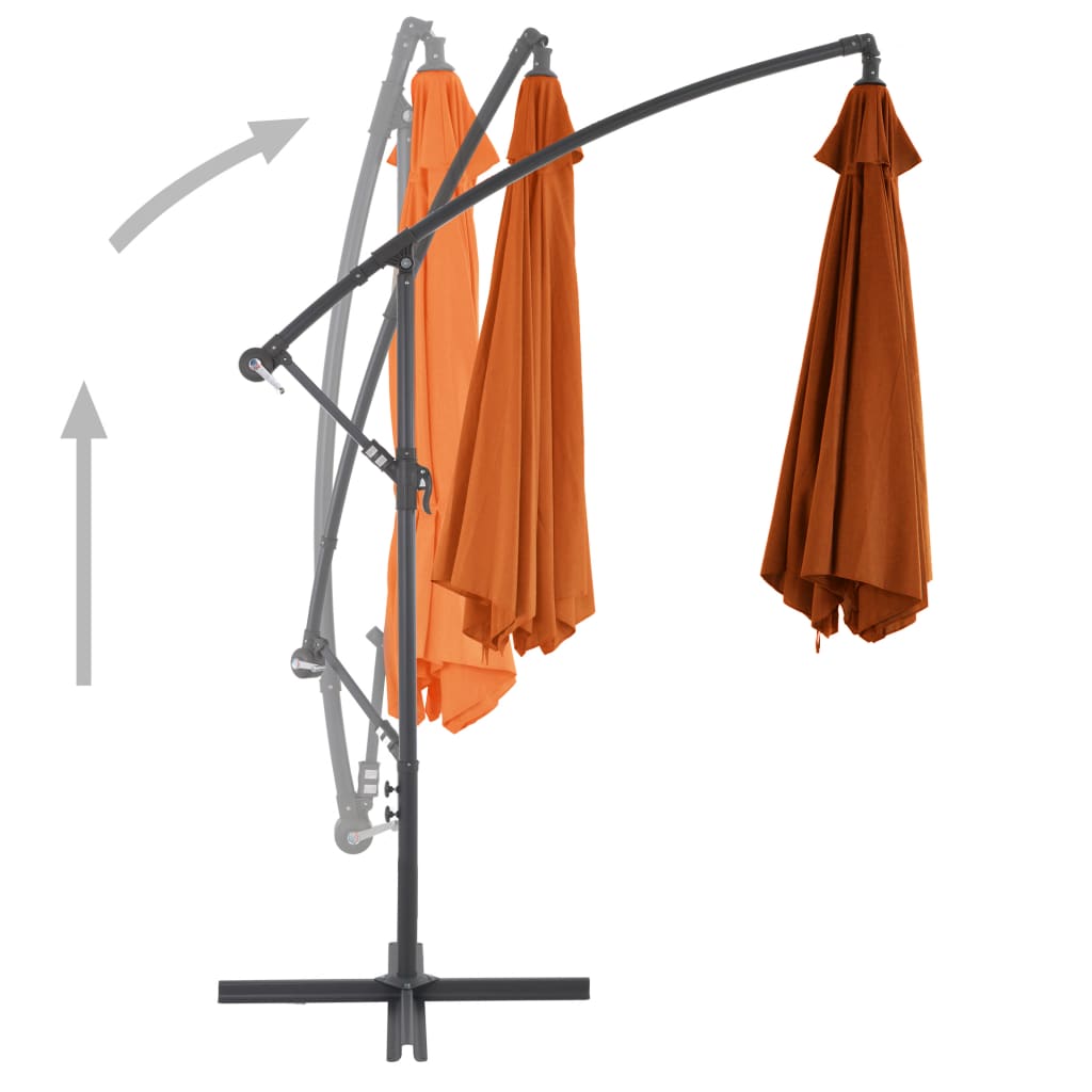 Umbrelă În Consolă, Stâlp Din Aluminiu, Cărămiziu, 300 Cm