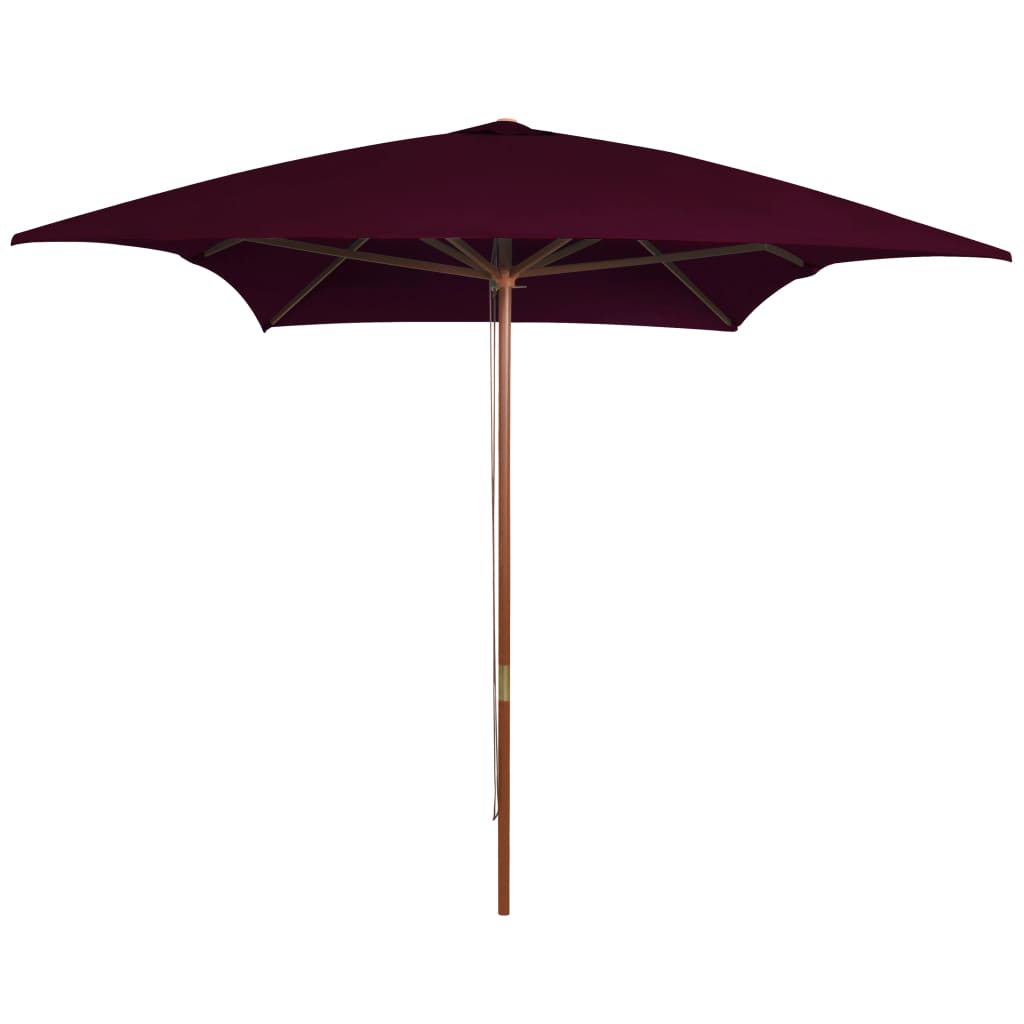 Umbrelă De Soare Cu Stâlp De Lemn, 200 X 300 Cm, Alb