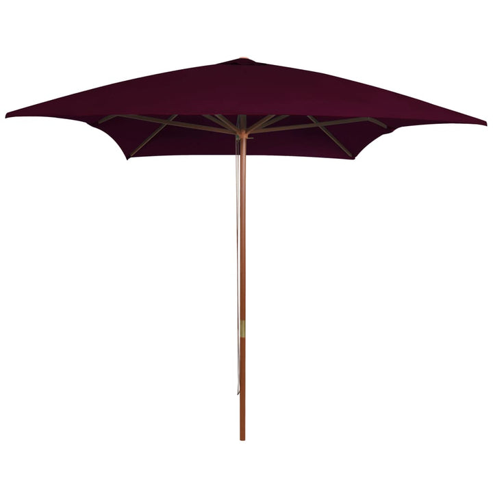 Umbrelă De Soare Cu Stâlp De Lemn, 200 X 300 Cm, Alb