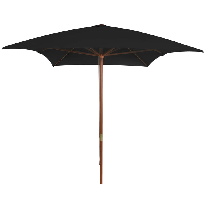 Umbrelă De Soare Cu Stâlp De Lemn, 200 X 300 Cm, Alb