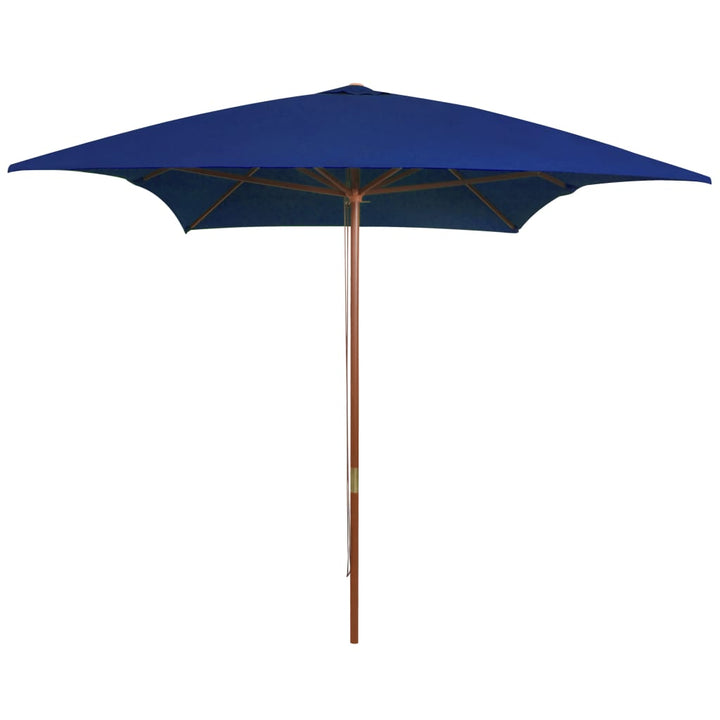 Umbrelă De Soare Cu Stâlp De Lemn, 200 X 300 Cm, Alb