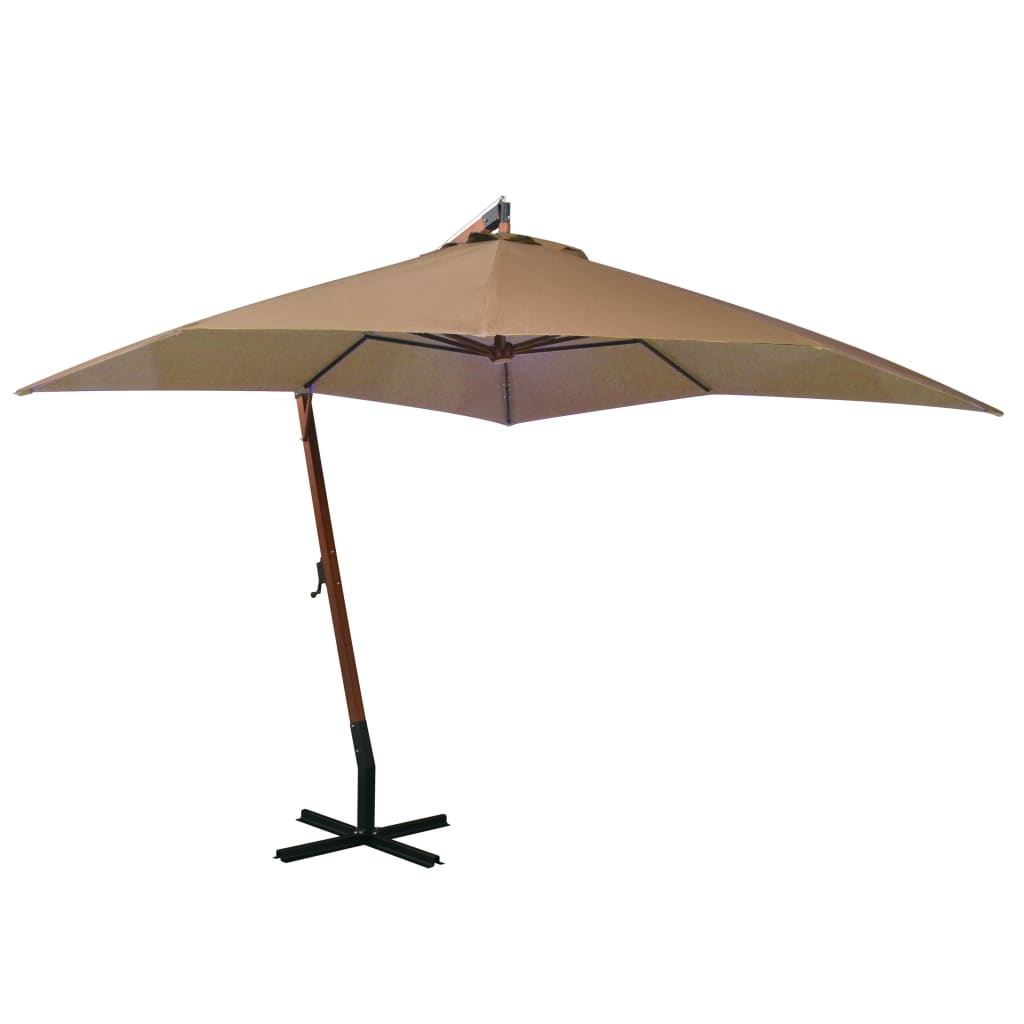 Umbrelă În Consolă Cu Stâlp, Azuriu, 3,5X2,9 M, Lemn De Brad
