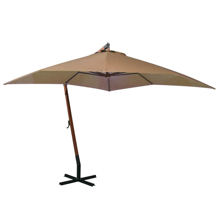 Umbrelă În Consolă Cu Stâlp, Azuriu, 3,5X2,9 M, Lemn De Brad
