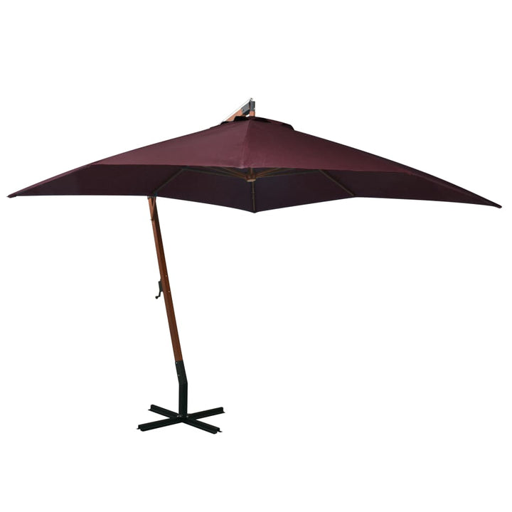 Umbrelă În Consolă Cu Stâlp, Azuriu, 3,5X2,9 M, Lemn De Brad