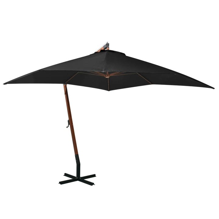 Umbrelă În Consolă Cu Stâlp, Azuriu, 3,5X2,9 M, Lemn De Brad