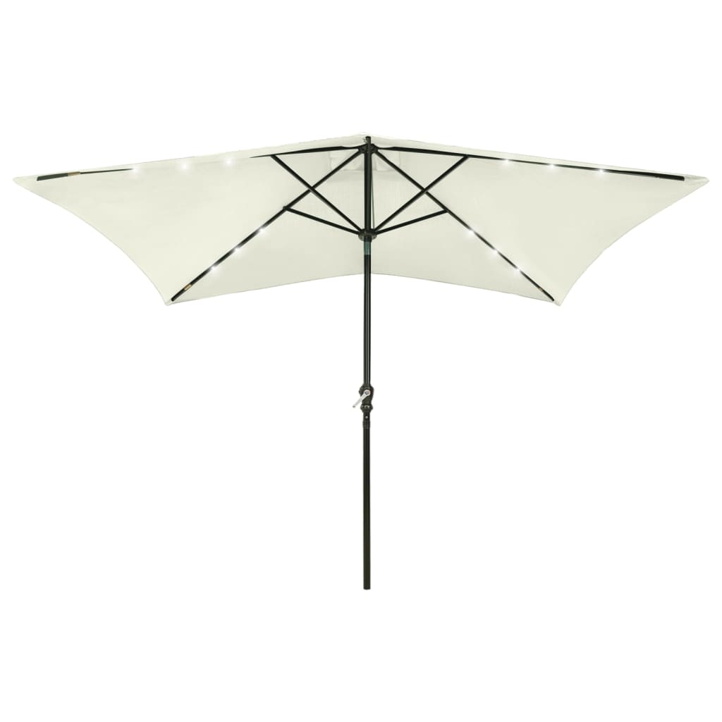 Umbrelă De Soare Cu Stâlp Din Oțel & Led-Uri, , 2X3 M