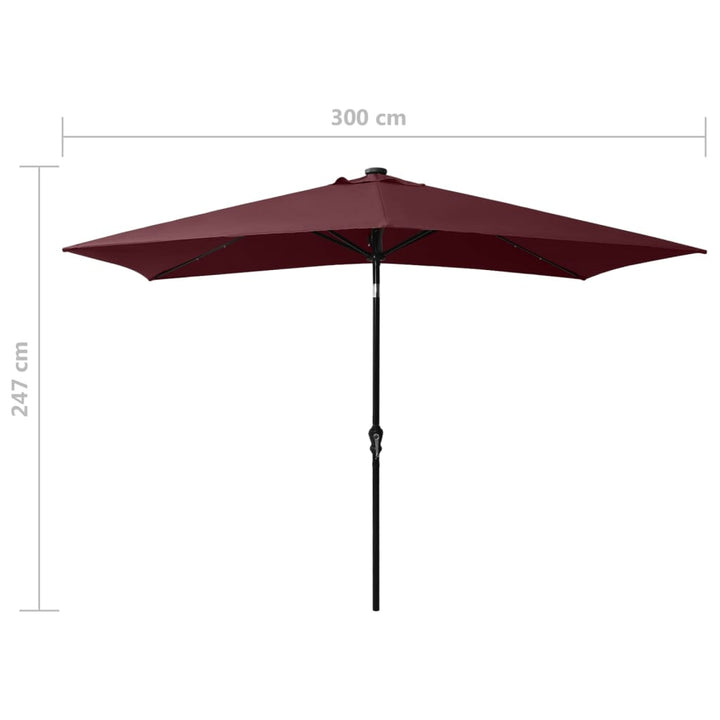 Umbrelă De Soare Cu Stâlp Din Oțel & Led-Uri, , 2X3 M