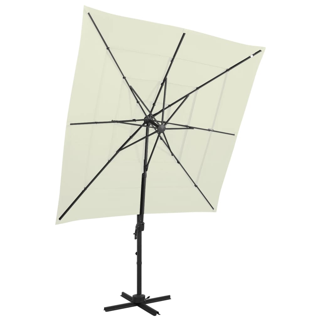 Umbrelă De Soare 4 Niveluri, Stâlp Aluminiu, , 250X250 Cm