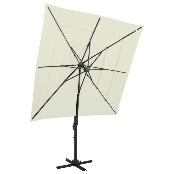 Umbrelă De Soare 4 Niveluri, Stâlp Aluminiu, , 250X250 Cm