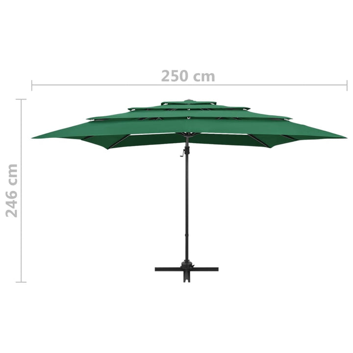 Umbrelă De Soare 4 Niveluri, Stâlp Aluminiu, , 250X250 Cm