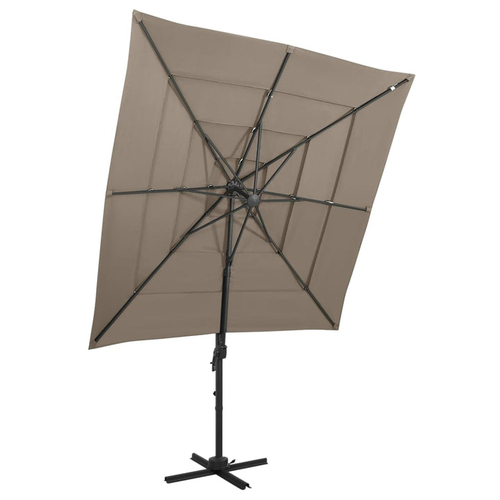 Umbrelă De Soare 4 Niveluri, Stâlp Aluminiu, , 250X250 Cm