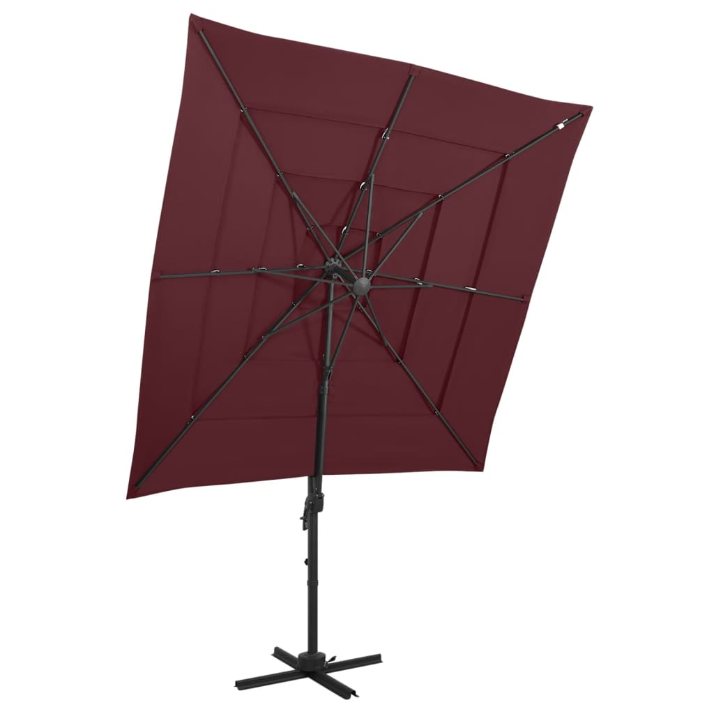 Umbrelă De Soare 4 Niveluri, Stâlp Aluminiu, , 250X250 Cm