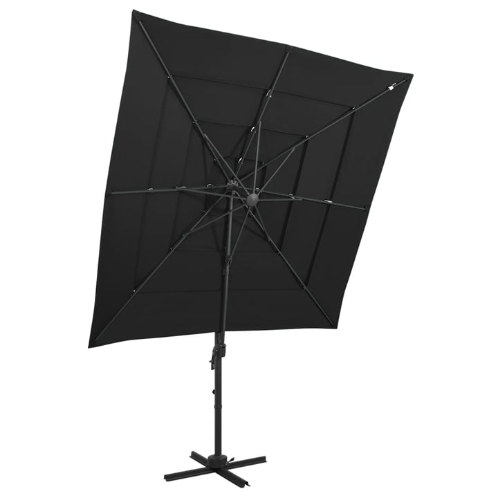 Umbrelă De Soare 4 Niveluri, Stâlp Aluminiu, , 250X250 Cm