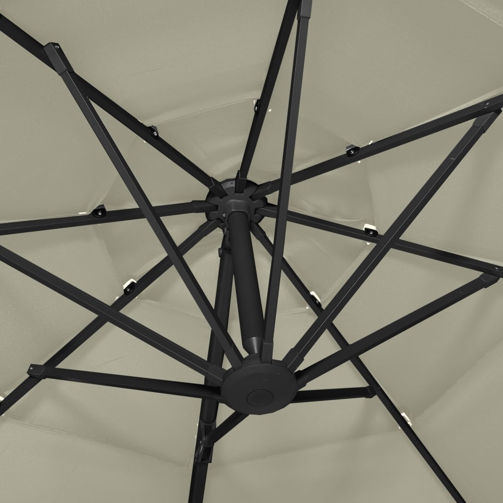 Umbrelă De Soare 4 Niveluri, Stâlp De Aluminiu, , 3X3 M