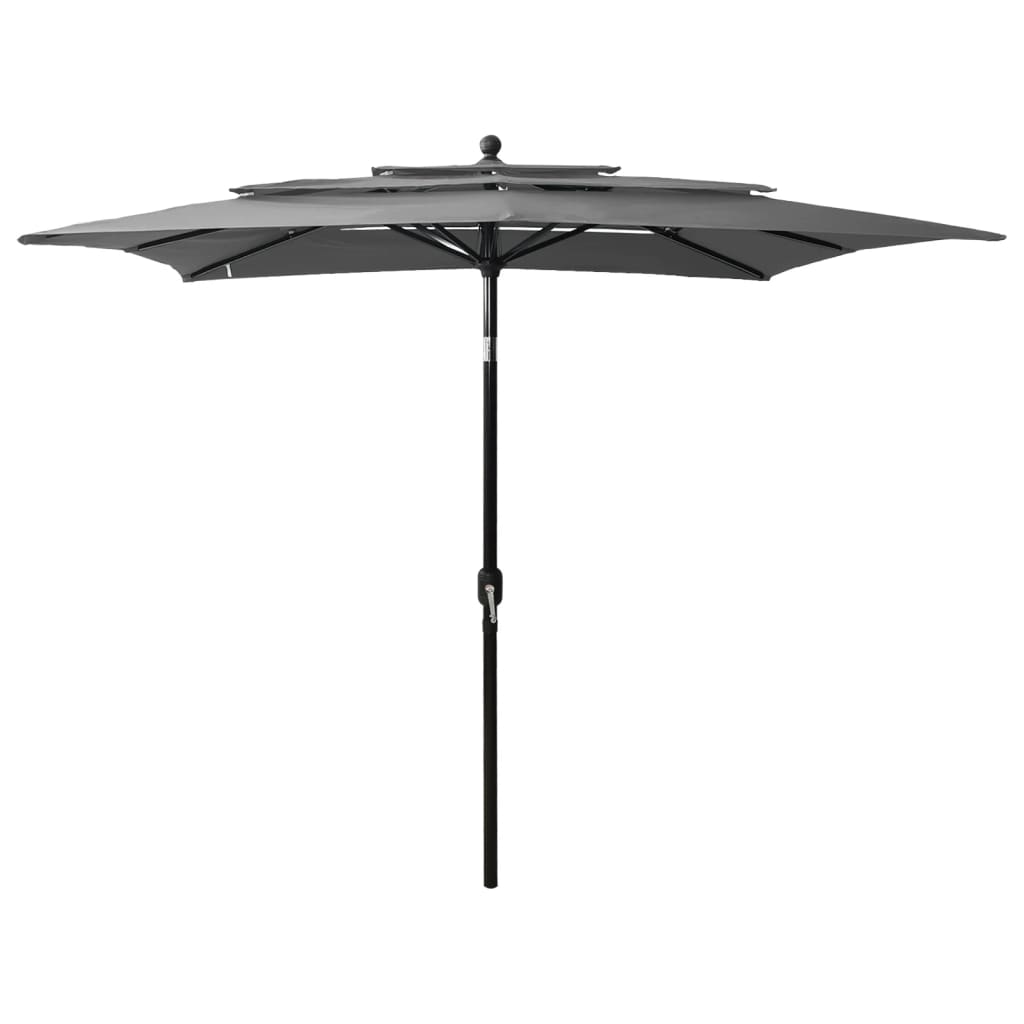 Umbrelă Grădină Cu 3 Niveluri, Stâlp Aluminiu, Azuriu,
