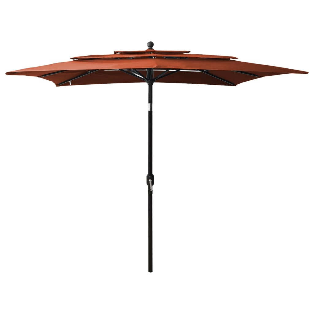 Umbrelă Grădină Cu 3 Niveluri, Stâlp Aluminiu, Azuriu,