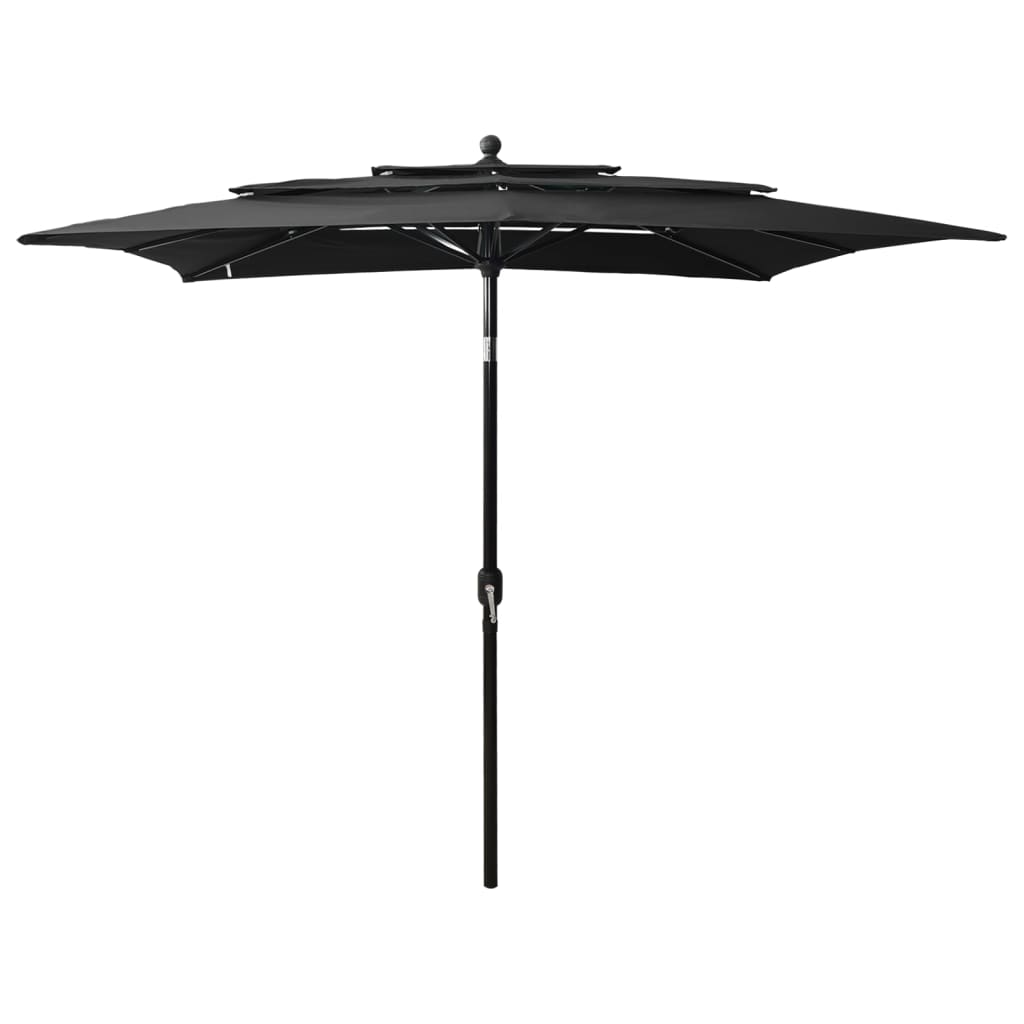 Umbrelă Grădină Cu 3 Niveluri, Stâlp Aluminiu, Azuriu,