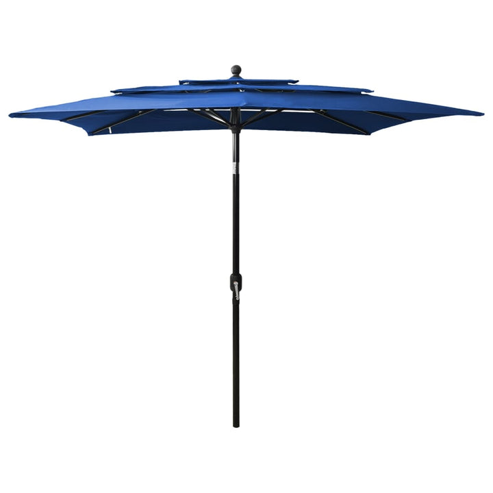 Umbrelă Grădină Cu 3 Niveluri, Stâlp Aluminiu, Azuriu,