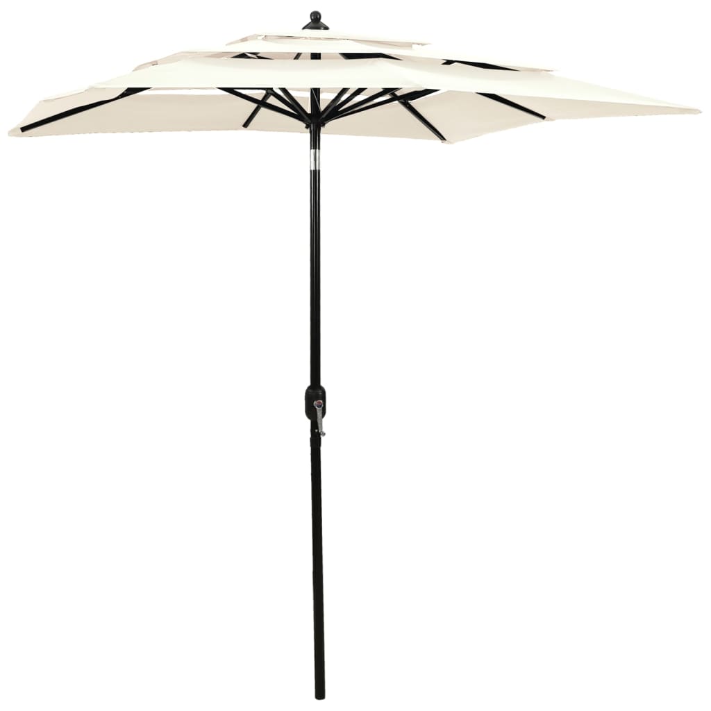 Umbrelă Grădină Cu 3 Niveluri, Stâlp Aluminiu, Azuriu,