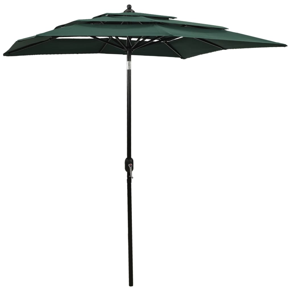 Umbrelă Grădină Cu 3 Niveluri, Stâlp Aluminiu, Azuriu,