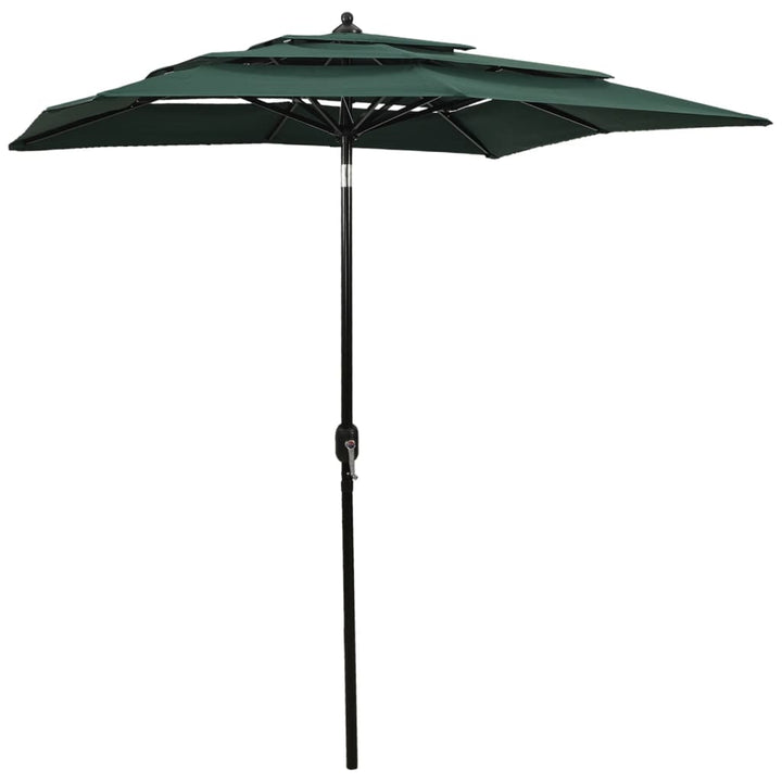 Umbrelă Grădină Cu 3 Niveluri, Stâlp Aluminiu, Azuriu,