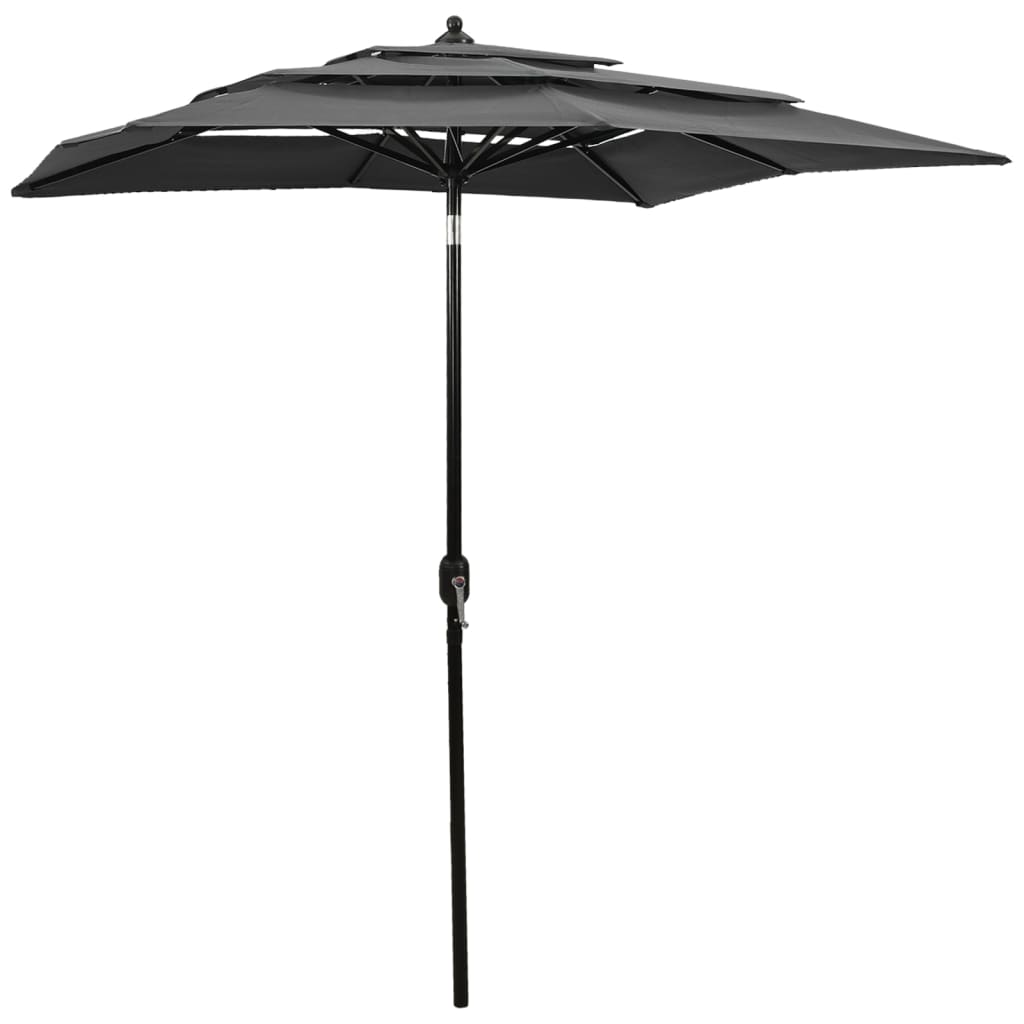 Umbrelă Grădină Cu 3 Niveluri, Stâlp Aluminiu, Azuriu,