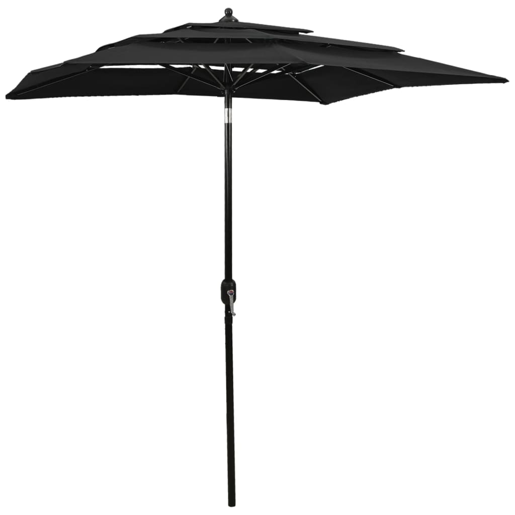 Umbrelă Grădină Cu 3 Niveluri, Stâlp Aluminiu, Azuriu,
