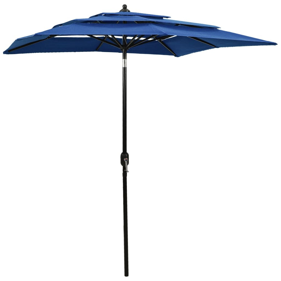 Umbrelă Grădină Cu 3 Niveluri, Stâlp Aluminiu, Azuriu,