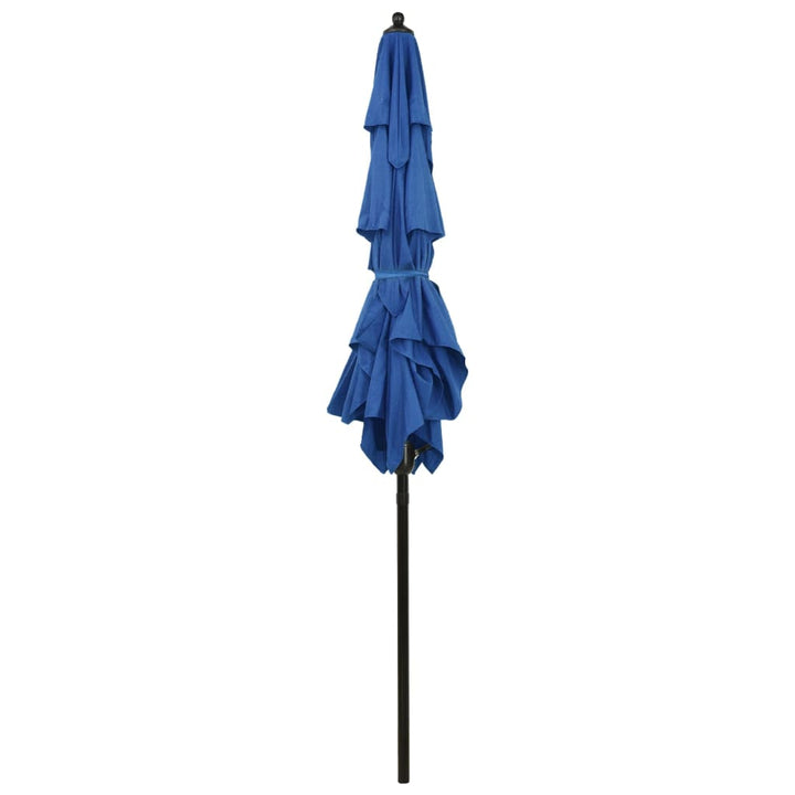 Umbrelă Grădină Cu 3 Niveluri, Stâlp Aluminiu, Azuriu,