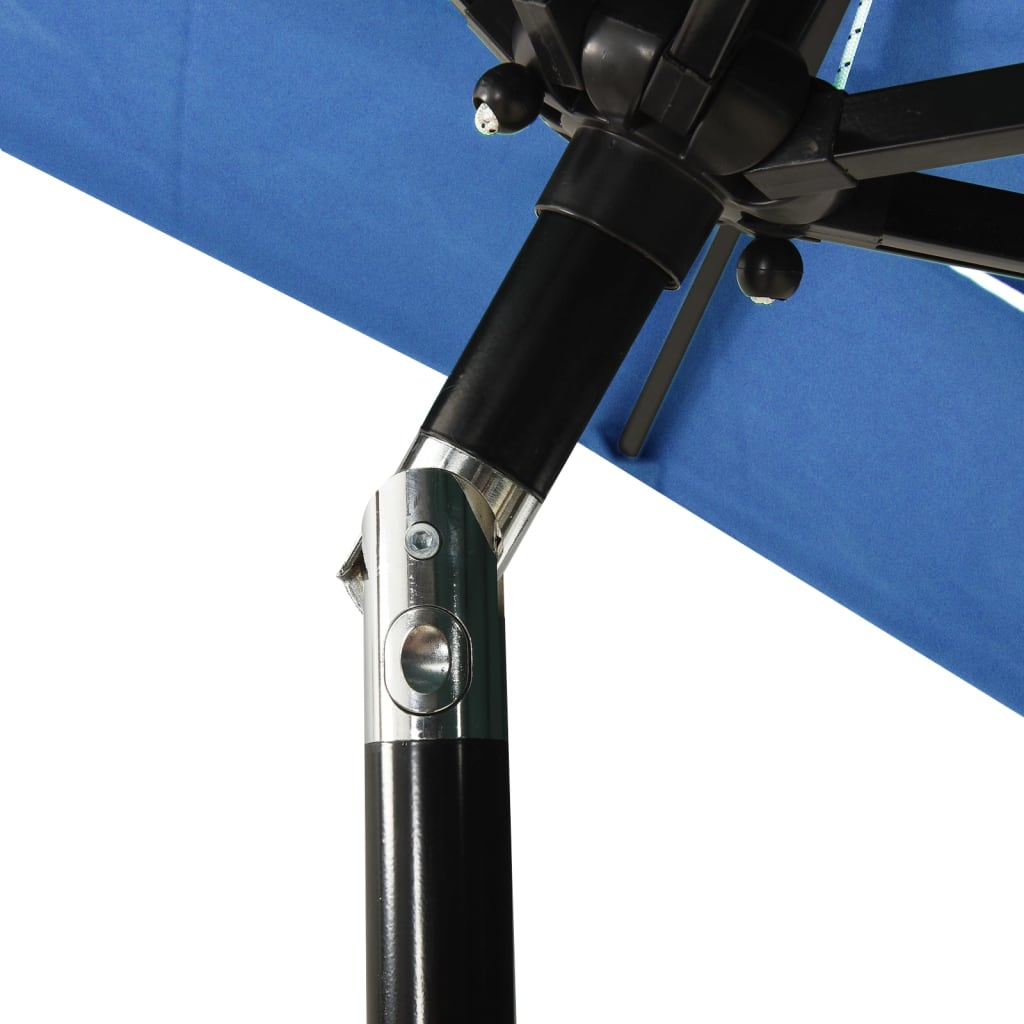 Umbrelă Grădină Cu 3 Niveluri, Stâlp Aluminiu, Azuriu,