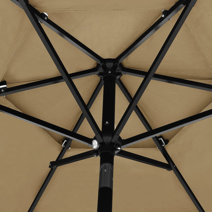 Umbrelă De Grădină 3 Niveluri, Stâlp Aluminiu, Taupe, 2,5 M