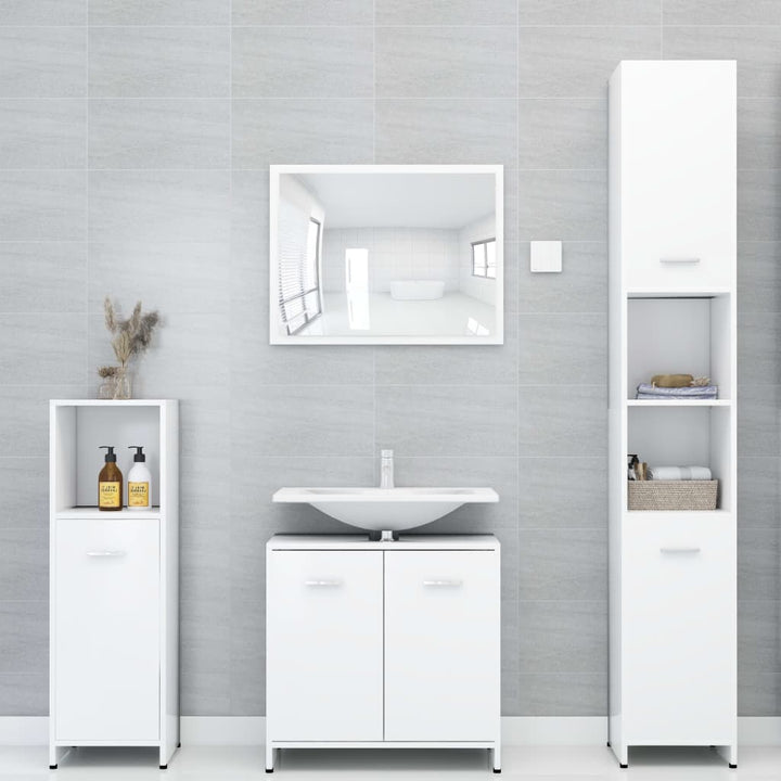 Set Mobilier De Baie, 3 Piese, , Lemn Prelucrat