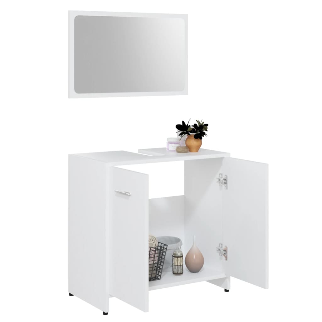 Set Mobilier De Baie, 3 Piese, , Lemn Prelucrat
