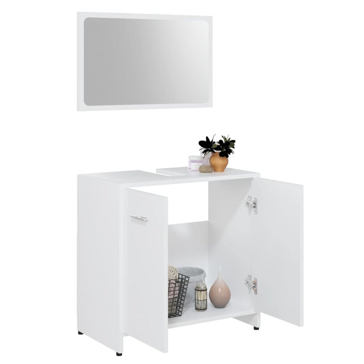 Set Mobilier De Baie, 3 Piese, , Lemn Prelucrat