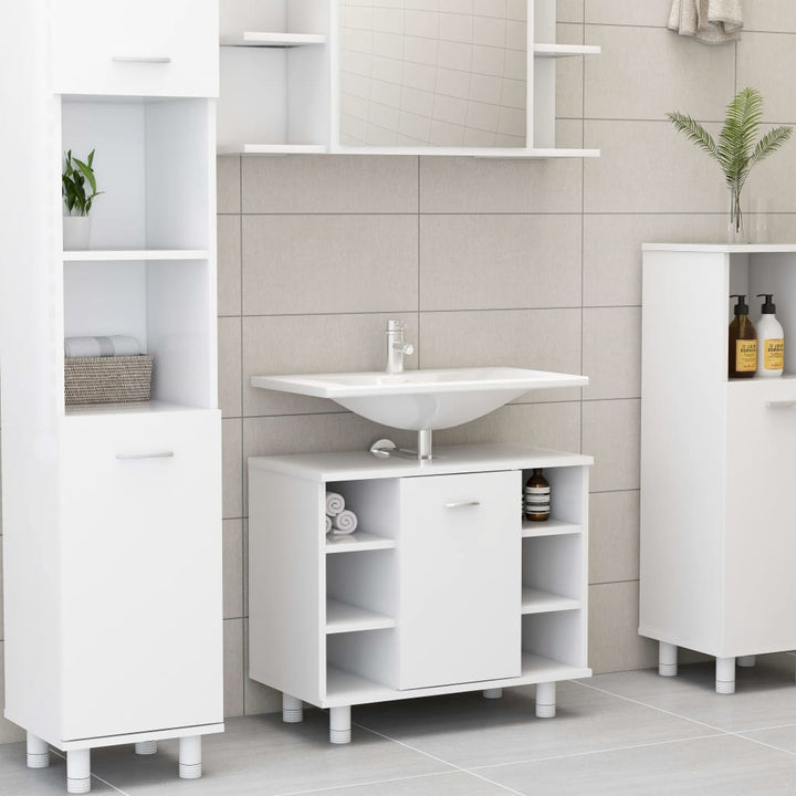 Set Mobilier De Baie, 3 Piese, , Lemn Prelucrat