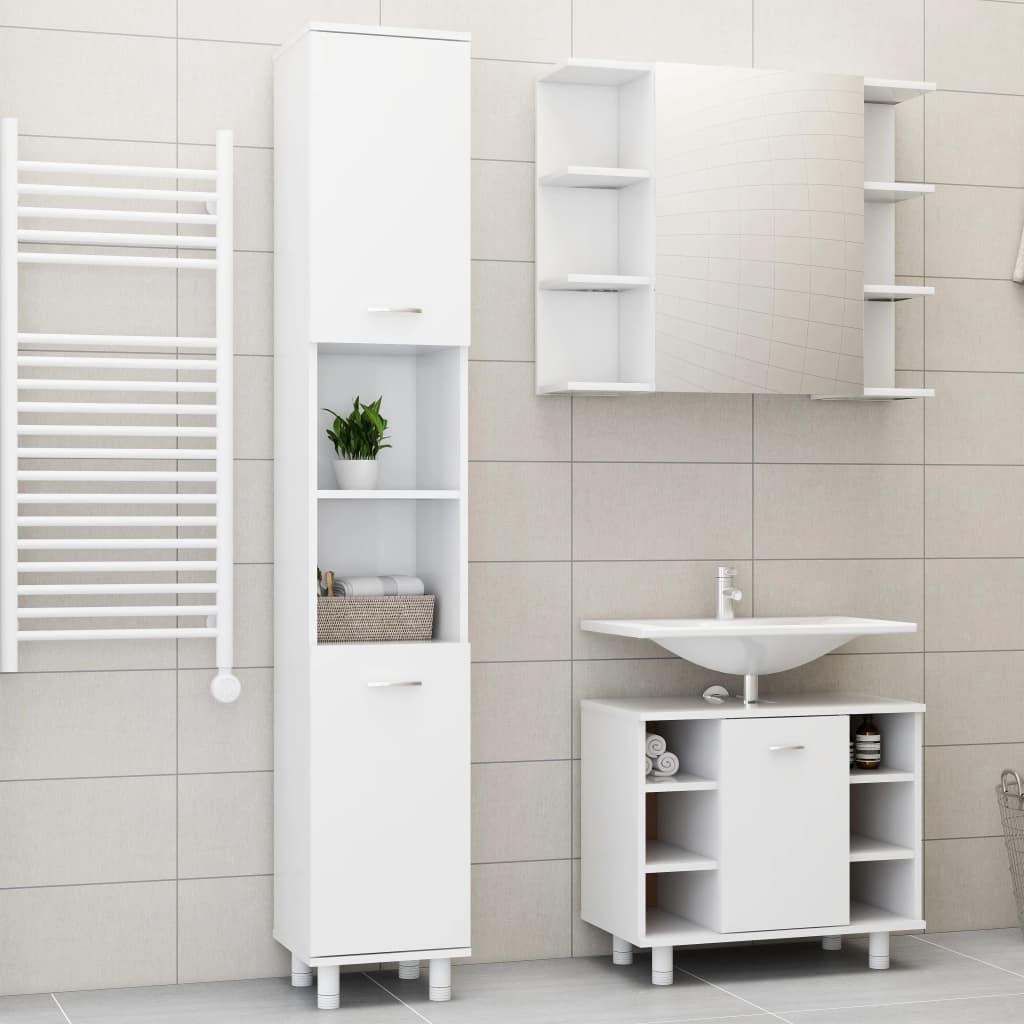 Set Dulapuri De Baie, 3 Piese, , Lemn Prelucrat