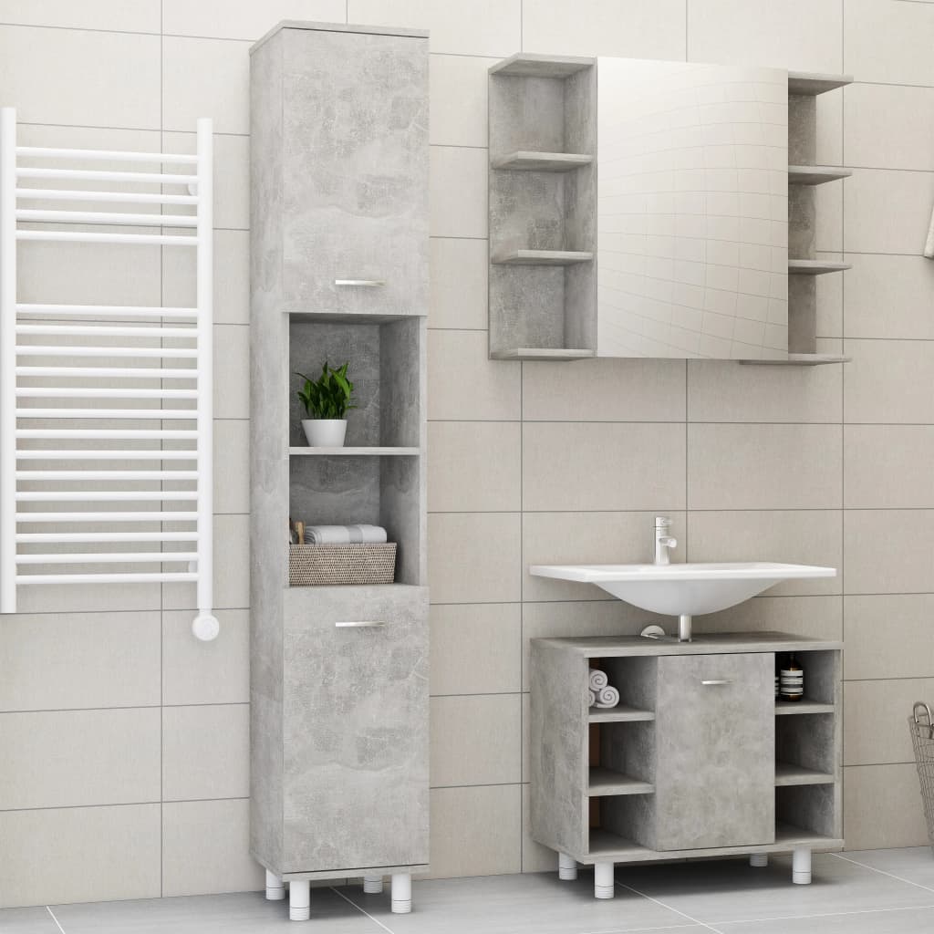Set Dulapuri De Baie, 3 Piese, , Lemn Prelucrat