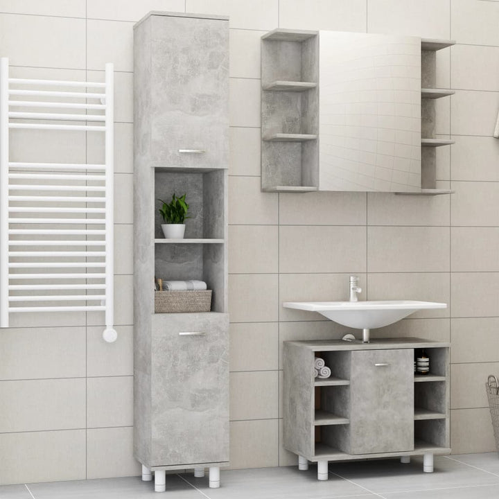 Set Dulapuri De Baie, 3 Piese, , Lemn Prelucrat