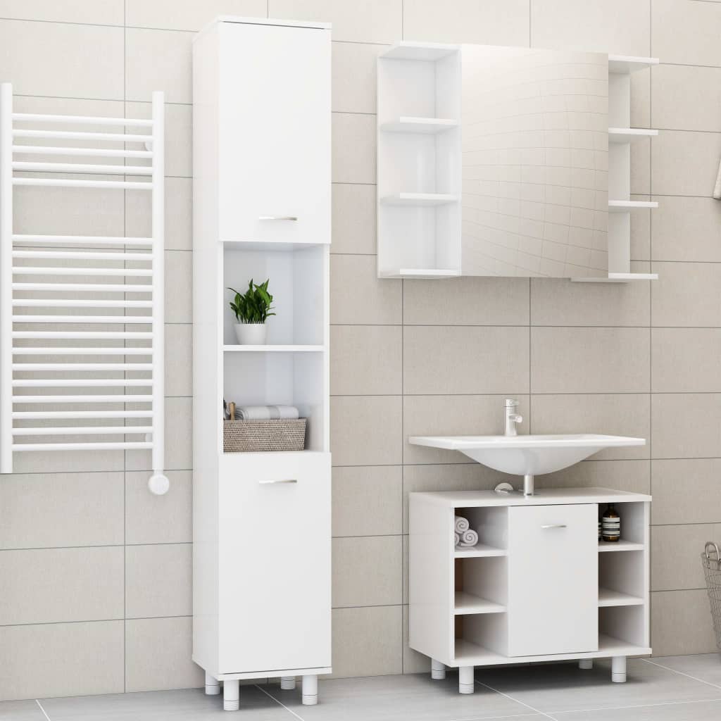 Set Dulapuri De Baie, 3 Piese, , Lemn Prelucrat