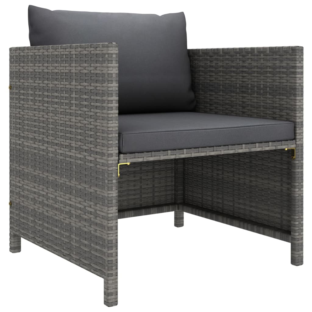 Set Mobilier De Grădină Cu Perne, 3 Piese, , Poliratan