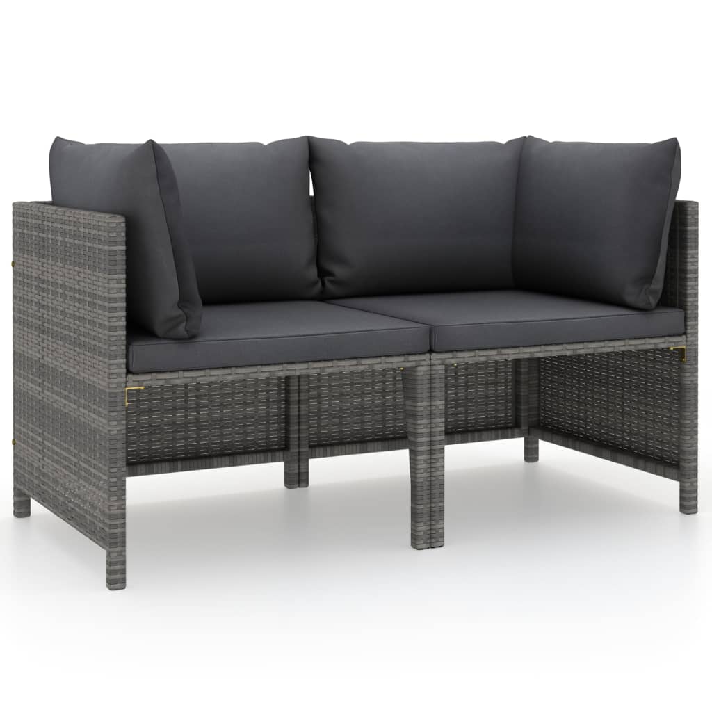 Set Mobilier De Grădină Cu Perne, 3 Piese, , Poliratan