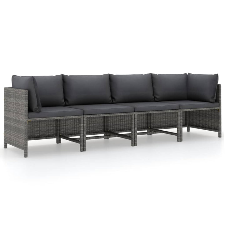 Set Mobilier De Grădină Cu Perne, 3 Piese, , Poliratan