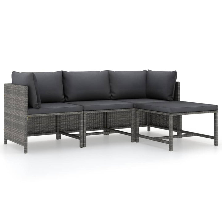 Set Mobilier De Grădină Cu Perne, 3 Piese, , Poliratan