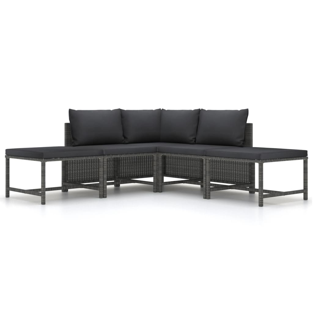 Set Mobilier De Grădină Cu Perne, 3 Piese, , Poliratan