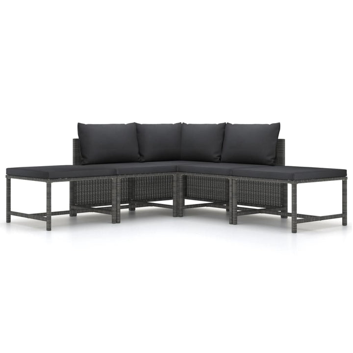 Set Mobilier De Grădină Cu Perne, 3 Piese, , Poliratan